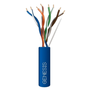 GENESIS 6360-1106/1000 – Bobina de Cable / UTP Cat6 Riser / 1000 Pies / Cobre Sólido / UL CMR / 350 MHz / CCTV y Redes IP / Azul