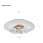 JWJ JLV-015 – Ventilador de Techo con Luminario LED / 88 W / 3 Temperaturas de Color 2700K-6500K / 6 Velocidades / Diámetro 500 mm / Dimeable / 110 V CA 50/60 Hz