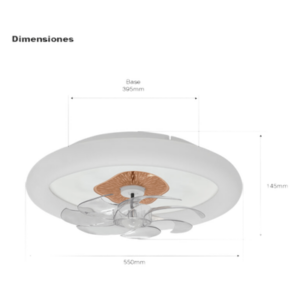 JWJ JLV-015 – Ventilador de Techo con Luminario LED / 88 W / 3 Temperaturas de Color 2700K-6500K / 6 Velocidades / Diámetro 500 mm / Dimeable / 110 V CA 50/60 Hz
