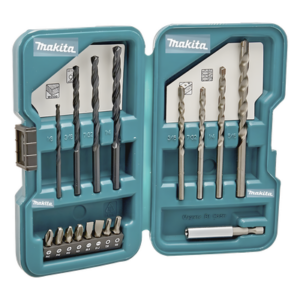 MAKITA D-45836 – Juego de accesorios multipropósito 17 piezas para metal, concreto, madera y puntas para atornillar.