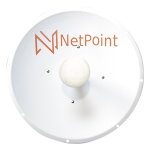 NetPoint NP2GEN2 – Antena Direccional / 100 cm (3.3 ft) / 4.9-6.4 GHz / Ganancia 35.3 dBi / Polarización Dual / Resistencia Viento 120 km/h