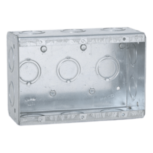 RACO HUB-692 – Caja Multigang / 3 Gangs / Profundidad 2.5 in / 16 Entradas 1/2" y 3/4" / Capacidad 47.8 in³ / Acero Galvanizado / UL Listed