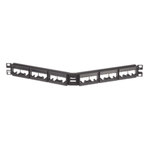 PANDUIT CPPLA24WBLY – Panel de Parcheo Modular / Angulado / 24 Puertos / 1UR / Sin Blindaje / Con Etiqueta y Cubierta