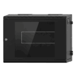 LINKEDPRO SR-19-09-GAPV5 – Gabinete Rack / 9U / Montaje en Pared / Puerta de Cristal Templado / Carga 80 kg / Abatible 120° / Ventilación 120 mm / Acero Calibres 18-22