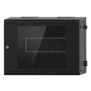 LINKEDPRO SR-19-09-GAPV5 – Gabinete Rack / 9U / Montaje en Pared / Puerta de Cristal Templado / Carga 80 kg / Abatible 120° / Ventilación 120 mm / Acero Calibres 18-22