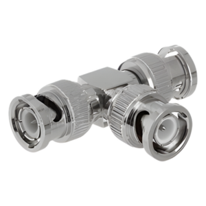 EPCOM TITANIUM TT-RG-14 – Adaptador Coaxial Tipo T / Triple BNC Macho / 75 Ohm / RG-59 y RG-6 / Níquel y Oro / 39.9 mm de Longitud