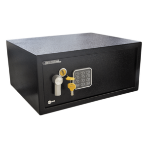 ASSA ABLOY 84834 – Caja Fuerte Electrónica / Capacidad Laptop 17" / Acero Calibre #16 y #9 / Cerradura Electrónica 3-8 Dígitos / 100,000 Combinaciones / Pilas AA