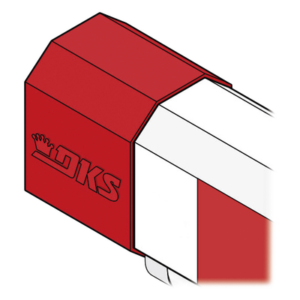 DKS DOORKING 1601-208 – Tapón para Brazo de Barrera / Diseño Octagonal / Alta Visibilidad Roja / Fijación con Tornillos Autorroscantes
