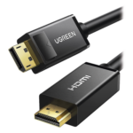 UGREEN 10239 – Cable Adaptador DisplayPort a HDMI / 4K UHD 30 Hz / Audio 7.1 / 1.50 m (4.92 ft) / Conector con Liberación / Unidireccional