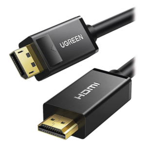 UGREEN 10239 – Cable Adaptador DisplayPort a HDMI / 4K UHD 30 Hz / Audio 7.1 / 1.50 m (4.92 ft) / Conector con Liberación / Unidireccional
