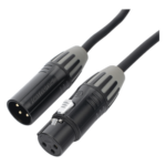 COSMICONN CMC-MF3-MM3-L-3M – Cable XLR / 3 Polos / Hembra-Macho / Contactos Dorados / Triple Blindaje / 3 m (9.8 ft)