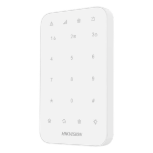 HIKVISION DS-PK1-E-WB – Teclado Inalámbrico para Alarma / Pantalla Táctil / Cifrado AES-128 / 433 MHz Bidireccional / Batería 2 Años