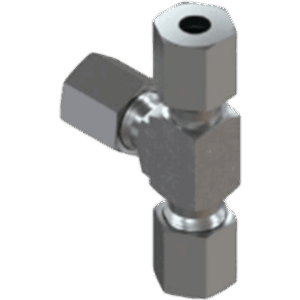 VIKING 912487 – Racor Hidráulico Tee Ramal / 3 Vías / Cono 24° / Tubo 6 mm / Rosca M12x1.5 / 500 bar (7250 psi) / -40°C a +300°C