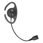 PRYME SNP-CR – Auriculares de Gancho en C / Cable de Fibra Trenzada / Altavoz Giratorio / Conector SNAP / Compatible con Micrófono de Solapa 1 o 2 Hilos