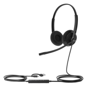 YEALINK UH34-LITE-DUAL-UC – Diadema Alambrica / Dual / USB-C/A / Cancelación Pasiva de Ruido / 110 g / Brazo 320°