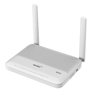 FIBERHOME HG6144F – ONU GPON / Wi-Fi 6 1800 Mbps / 4 Puertos Gigabit / 1 POTS / 1 CATV RF / 1 USB / SC/APC / 2 Antenas 5 dBi