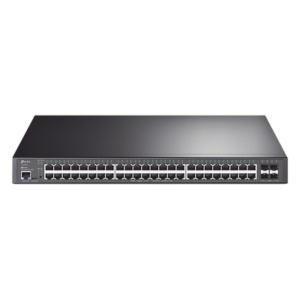 TP-LINK TL-SG3452XP – Switch L2+ PoE+ / 48 Puertos Gigabit PoE+ / 4 Puertos SFP+ 10G / Presupuesto PoE 500W / Rendimiento 176 Gbps / Montaje en Rack