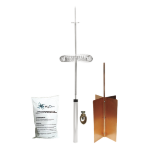 TOTAL GROUND KIT-DIPOLO-BASIC – Kit de Protección Contra Rayos / Ángulo de Protección 72° / Mástil 1.2 m (3.9 ft) / Electrodo Rehilete / Mejorador de Suelo 11 kg / Instalación en Poste o Torre