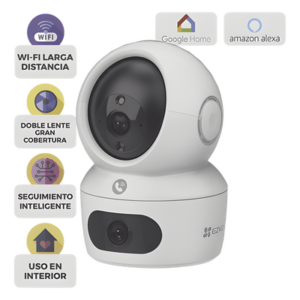 EZVIZ CS-H7C – Cámara PT IP / Doble Lente 4 MP + 4 MP / Wi-Fi 6 / Audio Bidireccional / Visión Nocturna a Color 10 m (32.8 ft) / Detección Humana por IA / Uso en Interior