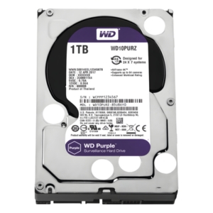 Western Digital (WD) WD10PURZ – Disco Duro Purple de 1 TB / 5400 RPM / Optimizado para Soluciones de Videovigilancia / Uso 24-7 / 3 Años de Garantia