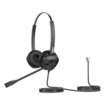 FANVIL HT302 – Diadema Binaural Profesional / Audio HD Wideband 50 Hz - 8 kHz / Cancelación Pasiva de Ruido / Conexión RJ9 / Brazo Ajustable 260° / Peso 95 g