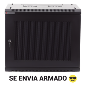 PRECISION PSTC-09-645BDP – Gabinete de Pared 19in / 9UR / 450mm (17.7in) Profundidad / Puerta Perforada / 60kg Carga