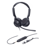 YEALINK UH42-SE-DUAL-TEAMS-USB-C/A – Auricular USB Profesional / Cancelación de Ruido AI / Altavoz 35 mm / USB-C con Adaptador USB-A / Conector 3.5 mm / Compatible Windows y macOS