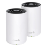 TP-LINK DECOXE75-2PACK – Sistema Mesh Wi-Fi / Wi-Fi 6E AX5400 / Triple Banda 2.4/5/6 GHz / 3 Puertos Gigabit WAN/LAN / 4 Antenas Internas / Gestión App Móvil