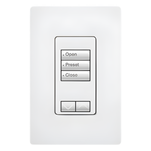 LUTRON ELECTRONICS RRDW3BRLWH – Teclado de pared seeTouch / 3 botones + subir-bajar / 120 V 0.5 A / requiere neutro / RF 431-437 MHz / RadioRA 2 / blanco