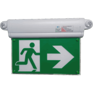 SFIRE SF-S4880CTW – Letrero de Salida con Luz de Emergencia / Borde Iluminado LED / Pictograma Intercambiable 150 mm / Montaje Múltiple / Autonomía 2 Horas / 460 Lúmenes