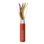 GENESIS 4607-1004 – Cable de Alarma de Incendio / 4x16 AWG / Blindado Plenum / 305 m (1000 ft) / FPLP / Rojo