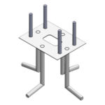 EPCOM INDUSTRIAL XB-ANCLA – Anclaje de Acero para Barrera Vehicular / Sujeción al Piso / Compatible con Serie XB, XBF y XBS / Instalación Indirecta