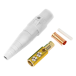 EPCOM PROAUDIO EP-CAMLOCK-400A-M-WHITE – Conector Macho Camlock / 400 Amperes / 600V AC / Compresión 50-95 mm² / Plástico Ingeniería / Identificación por Color