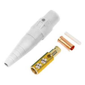 EPCOM PROAUDIO EP-CAMLOCK-400A-M-WHITE – Conector Macho Camlock / 400 Amperes / 600V AC / Compresión 50-95 mm² / Plástico Ingeniería / Identificación por Color