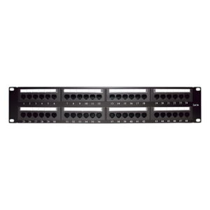LINKEDPRO BY EPCOM LP-PP-508 – Panel de Parcheo de Impacto / 48 Puertos / Cat5e / 19 Pulgadas (48.26 cm) / 2U / T568A/T568B / Barra Organizadora