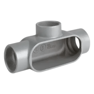 HUBBELL HUB-T17-SA – Caja Condulet Tipo T / 1/2 pulgada / Aluminio libre de cobre / Sellado NEMA 4 / Acero inoxidable 316