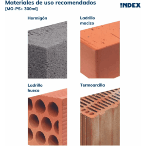 INDEX MOPS300 – Resina de Poliéster sin Estireno / 300 ml / Cargas Medias-Altas / Hormigón No Fisurado y Mampostería / M8-M24 / -40°C a +80°C / Interior y Exterior