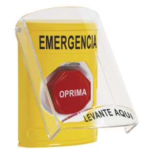 STI SS22A2EM-ES – Botón de Emergencia Multipropósito / Superficie / Tapa Policarbonato / Bocina Pre-Alarma / Llave Restablecimiento / Interior