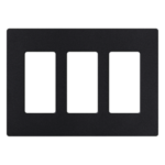 LUTRON ELECTRONICS SC-3-MN – Placa de Pared / 3 Espacios / Diseño Screwless / Apertura Designer / Acabado Satinado Midnight / 16.7 cm (6.6 in) x 11.9 cm (4.7 in)