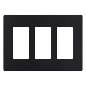 LUTRON ELECTRONICS SC-3-MN – Placa de Pared / 3 Espacios / Diseño Screwless / Apertura Designer / Acabado Satinado Midnight / 16.7 cm (6.6 in) x 11.9 cm (4.7 in)
