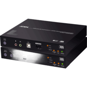 ATEN CE980 – Extensor KVM Óptico USB True 4K | DisplayPort-HDMI | 300 m (984.3 ft) | Resolución 4K @ 60 Hz 4:4:4 | HDR10 | RS-232 | USB 2.0 | Audio Estéreo y Embebido | SFP+ 10 Gbps