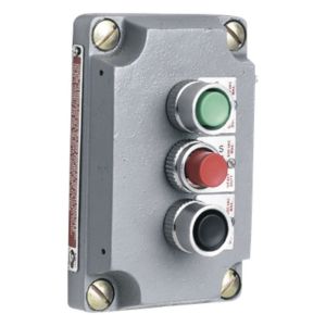 HUBBELL KILLARK HUB-XCS-2A8 – Cubierta para Estación de Control / Tres Botones Pulsadores Rojo-Verde-Negro / Aluminio Libre de Cobre / Áreas Clasificadas Clase I Div 1 y 2 / NEMA 7 y 9