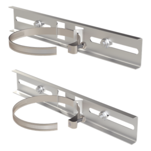 PRECISION PST-MOUNT-POLE-V3 – Montaje de Poste / Metal Galvanizado / Gabinetes hasta 30 cm / Diámetro 4' a 5' / 300x44 mm / 2 Rieles