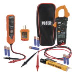 KLEIN TOOLS CL120VP – Kit de Prueba Eléctrica / Multímetro de Gancho CA / Detector de Voltaje 12-1000 VCA / Probador de Tensión 12-240 VCA / Analizador de Cableado / CAT III 600 V