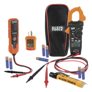KLEIN TOOLS CL120VP – Kit de Prueba Eléctrica / Multímetro de Gancho CA / Detector de Voltaje 12-1000 VCA / Probador de Tensión 12-240 VCA / Analizador de Cableado / CAT III 600 V