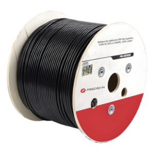 PRECISION PSC-CAT5EXT-GEL – Cable UTP Cat5e / 4 Pares / 24 AWG / 305 m (1000 pies) / 100% Cobre / LDPE UV / Gel Relleno / Exterior