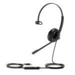 YEALINK UH34-MONO-TEAMS – Auricular USB Monoaural / Cancelación de Ruido Pasiva / USB-A Plug-and-Play / Indicador de Ocupado / Active Protection / Compatible Windows y Mac