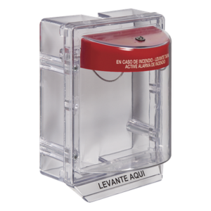 STI STI-1130-ES – Cubierta Protectora de Policarbonato / Sirena 95 o 105 dB / Espaciador Transparente / Etiqueta en Español / Diseño Universal / Certificaciones UL, FM, ADA, cUL