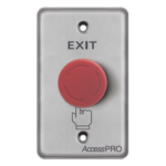 ACCESSPRO APBSEMC – Botón de Paro de Emergencia / Enclavado / NC-COM-NO / 10A 125-250 VCA / Acero Inoxidable / 115 x 70 mm