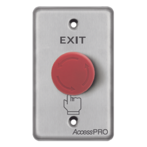 ACCESSPRO APBSEMC – Botón de Paro de Emergencia / Enclavado / NC-COM-NO / 10A 125-250 VCA / Acero Inoxidable / 115 x 70 mm